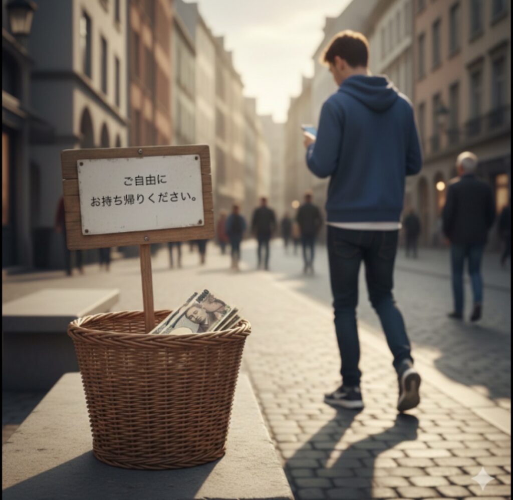 道に落ちている1万円札